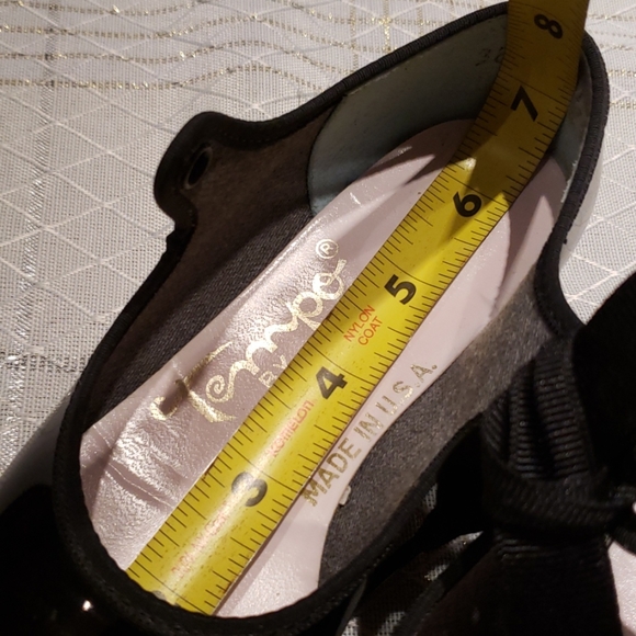 πHPπTap Dance Shoes Mary Jane Low-heel Girls Kids EUC Black Made in USA - Picture 9 of 11